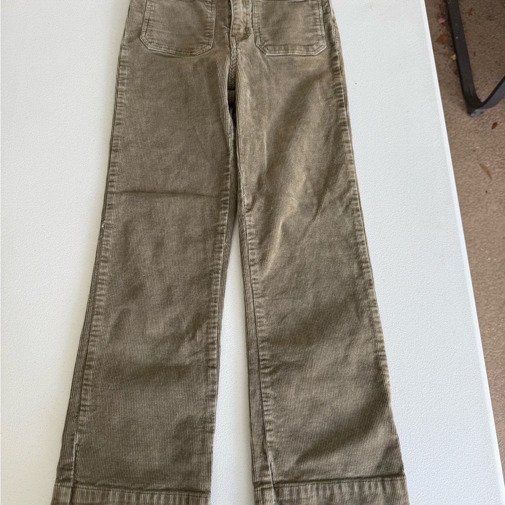 Show Me Your MuMu Olive Green Corduroy Wide-Leg Pants